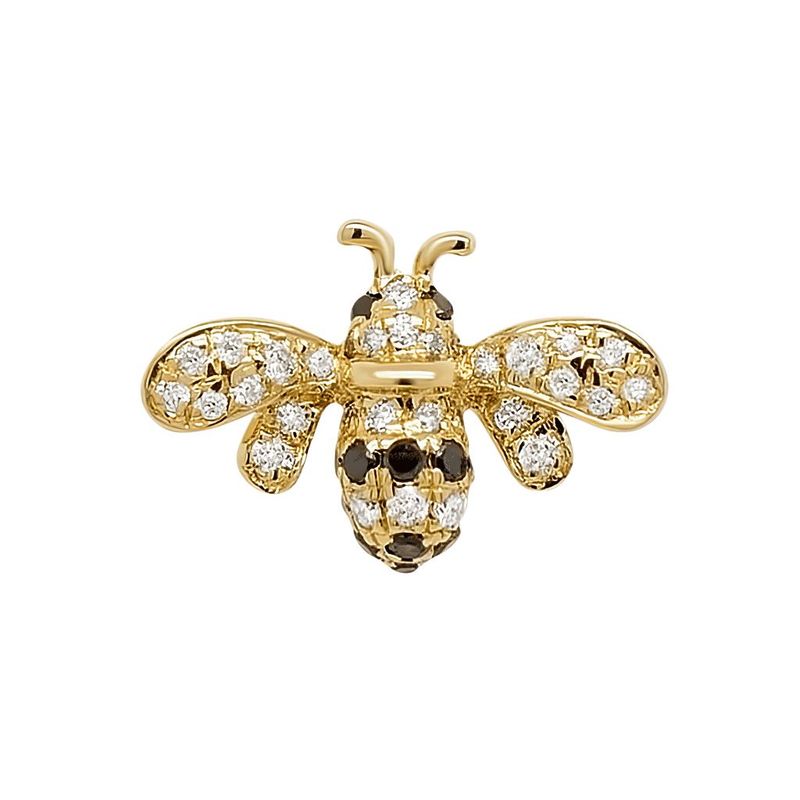 Elegant Crystal Bee Stud Earrings with Nature Flower Design